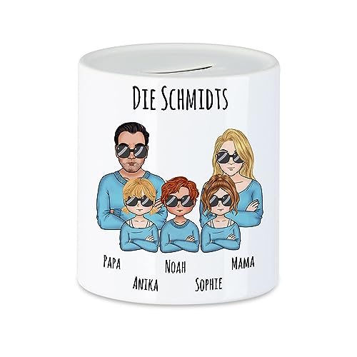 Kiddle-Design Familien Spardose Personalisiert Vater Mutter 3 Kinder Muttertag Vatertag Papa Mama Coole Family Sohn Tochter Kiddle-Design Familien Spardose Personalisiert Vater Mutter 3 Kinder Muttertag Vatertag Papa Mama Coole Family Sohn Tochter von Kiddle-Design