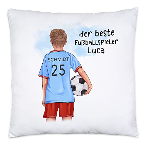 Kiddle-Design Fussball Kissen Personalisiert mit Namen Fußball Personalisiert Fanartikel Kinder Jungs Mädchen Fußballfan von Kiddle-Design