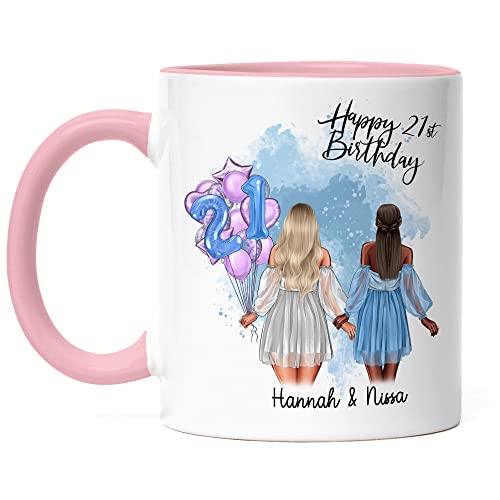 Kiddle-Design Geburtstag Mädchen Frau Tasse Rosa Personalisiert Geburtstagsgeschenk für Mädchen Frauen mit Namen Deko Geschenke zum 18 20 30 Geburtstag Frau von Kiddle-Design