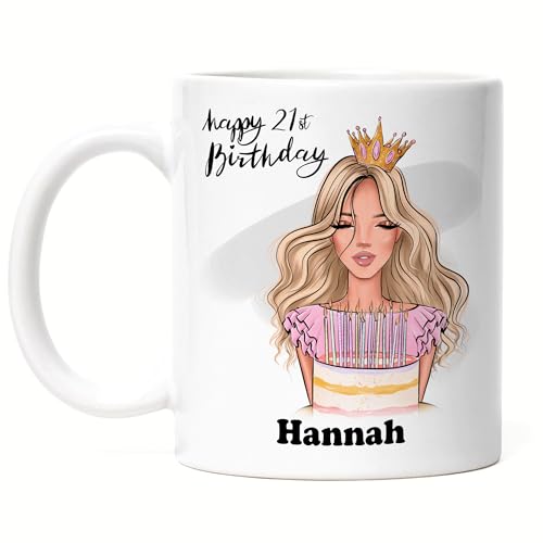 Kiddle-Design Geburtstag Tasse Mädchen Frau 18. Geburtstag Personalisiert Name Geburtstagsgeschenk Individuell 20. 16. 30. Geburtstag von Kiddle-Design
