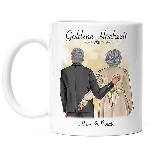 Kiddle-Design Goldene Hochzeit Tasse Personalisiert Goldhochzeit Bild Hochzeitstag Geschenk 50. Hochzeitstag Jubiläum für Paare Kiddle-Design Goldene Hochzeit Tasse Personalisiert Goldhochzeit Bild Hochzeitstag Geschenk 50. Hochzeitstag Jubiläum für Paare von Kiddle-Design