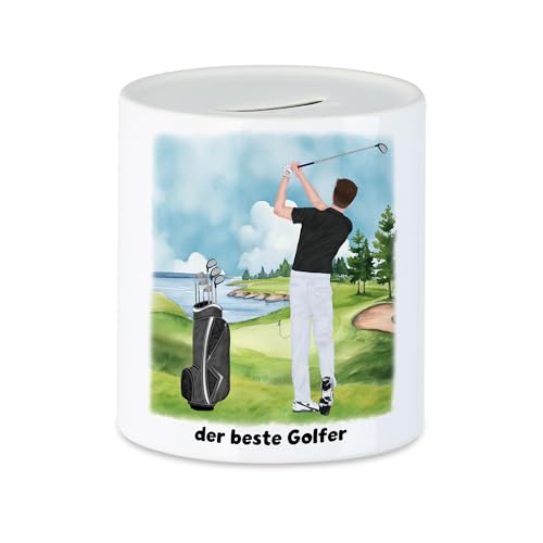 Kiddle-Design Golfer Spardose Personalisiert Golfgeschenk für Golfspieler Golftrainer Geschenkidee Geburtstag Golfer Golf Mann Gadget von Kiddle-Design