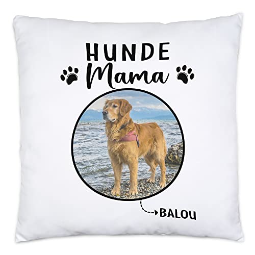 Kiddle-Design Hundemama Kissen inkl. Füllung Personalisiert Foto Geschenk Hundebesitzer Hundeliebhaber Hundehalter Frau Dog Mom Hundefreund von Kiddle-Design