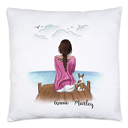 Kiddle-Design Hundemama Kissen inkl. Füllung Personalisiert Hundebesitzer Geschenk Hundeliebhaber Hunde Dog Mom Hundefan Hundemotiv Haustier von Kiddle-Design