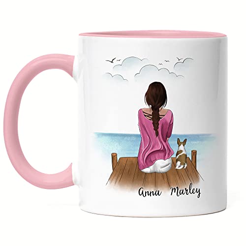 Kiddle-Design Hundemama Tasse Rosa Personalisiert Hundebesitzer Geschenk Hundeliebhaber Hunde Dog Mom Hundefan Hundemotiv Haustier von Kiddle-Design