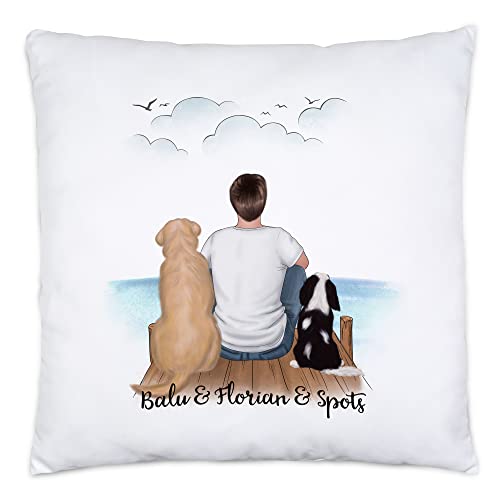 Kiddle-Design Hundepapa Kissen inkl.Füllung Personalisiert Hundebesitzer Geschenk Hundeliebhaber Hunde Dog Dad Hundefan Hundemotiv Haustier von Kiddle-Design