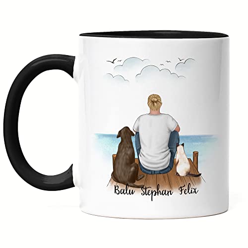 Kiddle-Design Katzenpapa & Hundepapa Tasse Schwarz Personalisiert Herrchen Hund Katze Katzenbesitzer Hundebesitzer Geschenk Cat Dog Dad Haustier Kiddle-Design Katzenpapa & Hundepapa Tasse Schwarz Personalisiert Herrchen Hund Katze Katzenbesitzer Hundebesitzer Geschenk Cat Dog Dad Haustier von Kiddle-Design