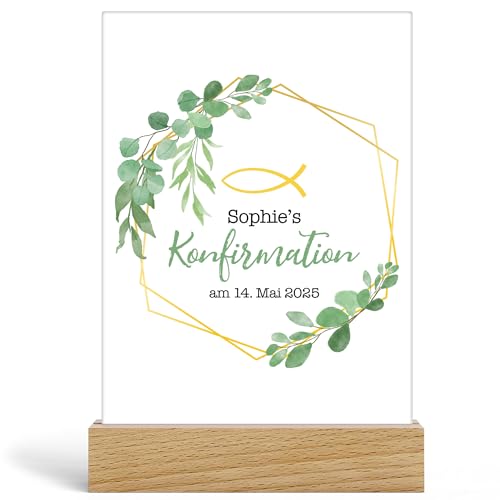 Kiddle-Design Konfirmation Junge Mädchen Personalisiert Konfirmationsgeschenk Geldgeschenk Sprüche Gratulation zur Konfirmation, Acrylglas inkl. Holzfuß 20x13cm Kiddle-Design Konfirmation Junge Mädchen Personalisiert Konfirmationsgeschenk Geldgeschenk Sprüche Gratulation zur Konfirmation, Acrylglas inkl. Holzfuß 20x13cm von Kiddle-Design