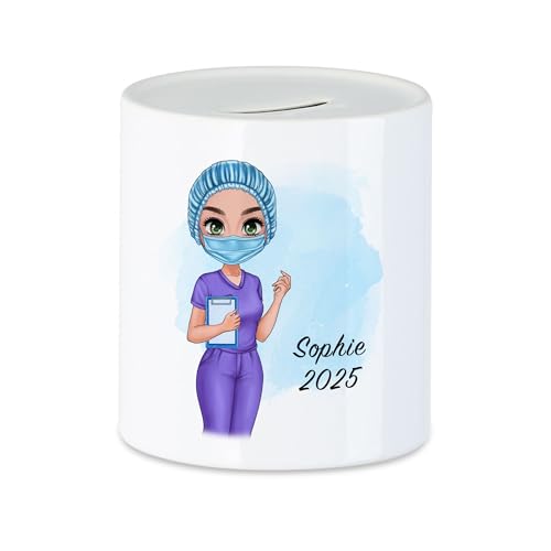 Kiddle-Design Krankenschwester Spardose Personalisiert - Heldin Freundin Pflegerin MFA Geschenk Examen Medizin Dankeschön Ärztin Kiddle-Design Krankenschwester Spardose Personalisiert - Heldin Freundin Pflegerin MFA Geschenk Examen Medizin Dankeschön Ärztin von Kiddle-Design