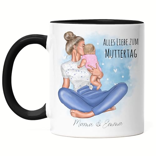 Kiddle-Design Mama Kind Tasse Schwarz Personalisiert mit Namen Mama Kinder Tochter Sohn Baby Geschenk für Mütter Muttertag Geschenk Geburtstag Mutter Weihnachten Kiddle-Design Mama Kind Tasse Schwarz Personalisiert mit Namen Mama Kinder Tochter Sohn Baby Geschenk für Mütter Muttertag Geschenk Geburtstag Mutter Weihnachten von Kiddle-Design