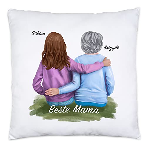 Kiddle-Design Mama Kissen Personalisiert Mutter & Tochter Geschenke für Mama Muttertagsgeschenk Muttertag Geburtstag Geburtstagsgeschenk von Tochter von Kiddle-Design