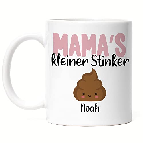 Kiddle-Design Mama's kleiner Stinker Tasse Lustig personalisiert mit Namen Muttertag Kackhaufen Geschenk Mutter Mama ein Kind von Kiddle-Design