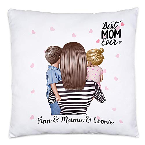 Kiddle-Design Mutter Kind Kissen | 40x40cm inkl. Füllung Personalisiert Name und Frisur Mama Kinder Tochter Sohn Baby Geschenk für Mütter Muttertag Kiddle-Design Mutter Kind Kissen | 40x40cm inkl. Füllung Personalisiert Name und Frisur Mama Kinder Tochter Sohn Baby Geschenk für Mütter Muttertag von Kiddle-Design