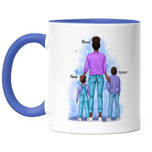 Kiddle-Design Mutter Kind Tasse Blau Personalisiert Muttertagsgeschenk Name Mama Kinder Baby Sohn Tochter Geschenk Mütter Muttertag Kiddle-Design Mutter Kind Tasse Blau Personalisiert Muttertagsgeschenk Name Mama Kinder Baby Sohn Tochter Geschenk Mütter Muttertag von Kiddle-Design