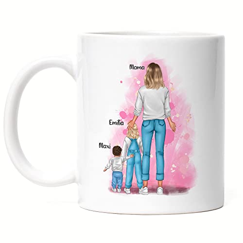 Kiddle-Design Mutter Kind Tasse Personalisiert Muttertagsgeschenk Name Mama Kinder Sohn Baby Tochter Geschenk Mütter Muttertag Kiddle-Design Mutter Kind Tasse Personalisiert Muttertagsgeschenk Name Mama Kinder Sohn Baby Tochter Geschenk Mütter Muttertag von Kiddle-Design