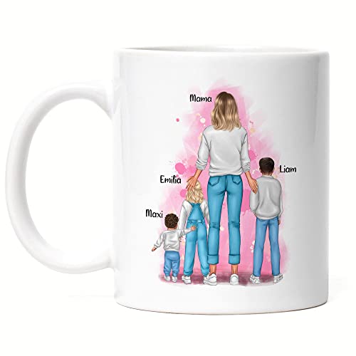 Kiddle-Design Mutter Kind Tasse Personalisiert Muttertagsgeschenk Name Mama Kinder Tochter Sohn Baby Geschenk Mütter Muttertag von Kiddle-Design