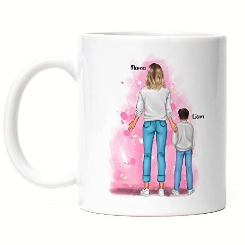 Kiddle-Design Mutter Kind Tasse Personalisiert Name Mama Kinder Tochter Sohn Baby Geschenk Mütter Muttertag Muttertagsgeschenk von Kiddle-Design