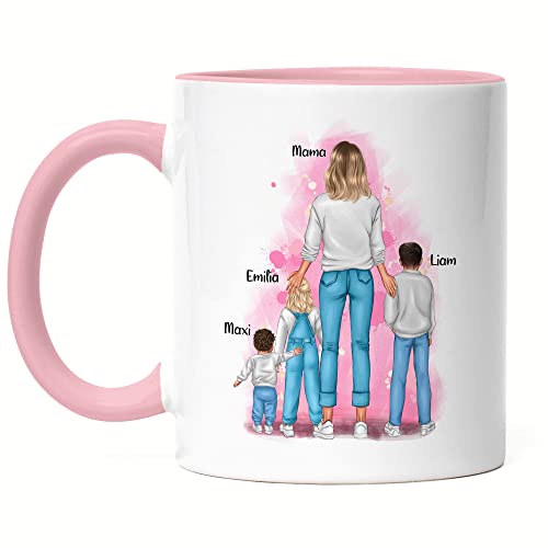 Kiddle-Design Mutter Kind Tasse Rosa Personalisiert Muttertagsgeschenk Name Mama Kinder Tochter Sohn Baby Geschenk Mütter Muttertag Kiddle-Design Mutter Kind Tasse Rosa Personalisiert Muttertagsgeschenk Name Mama Kinder Tochter Sohn Baby Geschenk Mütter Muttertag von Kiddle-Design
