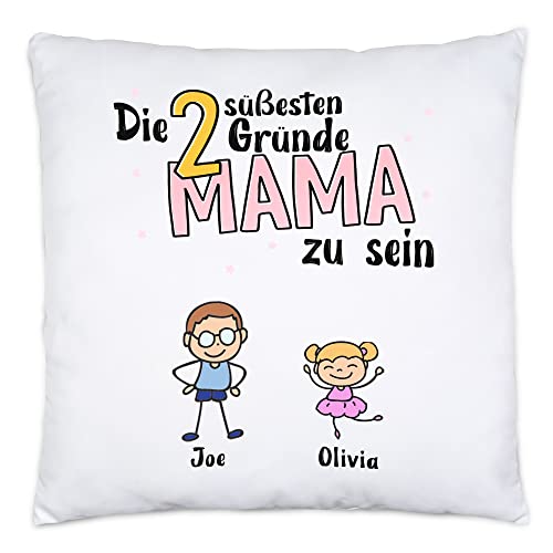 Kiddle-Design Muttertag Kissen inkl. Füllung 2 Gründe Mama zu Sein Muttertagsgeschenk mit Spruch Geschenk von Kindern für Mutter Geburtstag Kiddle-Design Muttertag Kissen inkl. Füllung 2 Gründe Mama zu Sein Muttertagsgeschenk mit Spruch Geschenk von Kindern für Mutter Geburtstag von Kiddle-Design