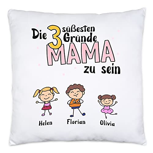 Kiddle-Design Muttertag Kissen inkl. Füllung 3 Gründe Mama zu Sein Muttertagsgeschenk mit Spruch Geschenk von Kindern für Mutter Geburtstag Kiddle-Design Muttertag Kissen inkl. Füllung 3 Gründe Mama zu Sein Muttertagsgeschenk mit Spruch Geschenk von Kindern für Mutter Geburtstag von Kiddle-Design