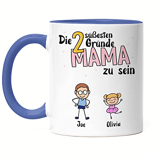 Kiddle-Design Muttertag Tasse Blau 2 Gründe Mama zu sein Muttertagsgeschenk mit Spruch Geschenk von Kindern für Mutter Geburtstag Muttertagstasse Kiddle-Design Muttertag Tasse Blau 2 Gründe Mama zu sein Muttertagsgeschenk mit Spruch Geschenk von Kindern für Mutter Geburtstag Muttertagstasse von Kiddle-Design