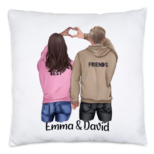 Kiddle-Design Paar Kissen Personalisiert 40x40cm inkl. Füllung | mit Namen Winter Weihnachten Geschenk Pärchen Freund und Freundin Individuell von Kiddle-Design