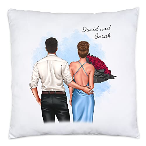 Kiddle-Design Paar Kissen inkl. Füllung Valentinstag Personalisiert Namen Ihn Sie Jahrestag Geschenk Pärchen Freund Freundin Valentinstagsgeschenk Couple von Kiddle-Design