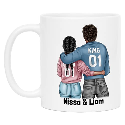 Kiddle-Design Paar-Tasse Personalisiert mit Namen Valentinstag Jahrestag Hochzeitstag Geschenk für Pärchen Freund und Freundin Individuelle Pärchen Kaffeetasse von Kiddle-Design