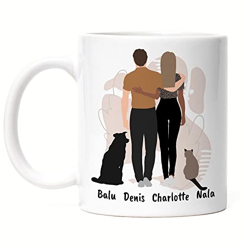 Kiddle-Design Paar mit Hunden Tasse Personalisiert Hundebesitzer Geschenk Hundeliebhaber Pärchen Hund Dog Mom Dad Hundemama Hundepapa von Kiddle-Design