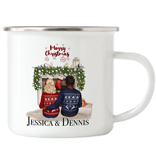 Kiddle-Design Pärchen Emaille-Tasse zu Weihachten Personalisiert mit Namen Paare Weihnachten Geschenk Freund & Freundin Individuelle Pärchen Xmas Kaffeetasse Kiddle-Design Pärchen Emaille-Tasse zu Weihachten Personalisiert mit Namen Paare Weihnachten Geschenk Freund & Freundin Individuelle Pärchen Xmas Kaffeetasse von Kiddle-Design
