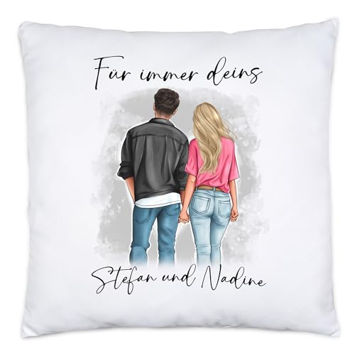 Kiddle-Design Pärchen Kissen Personalisiert Paar Valentinstag Jahrestag für Sie und Ihn Geschenk Partner Freund Freundin Liebesgeschenke von Kiddle-Design