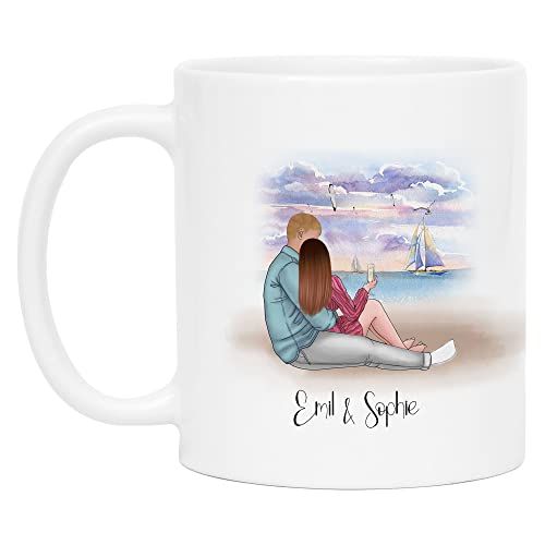 Kiddle-Design Pärchen Tasse Valentinstag Personalisiert Namen für Ihn Sie Jahrestag Geschenk Paar Freund Freundin Individuelle Paartasse von Kiddle-Design