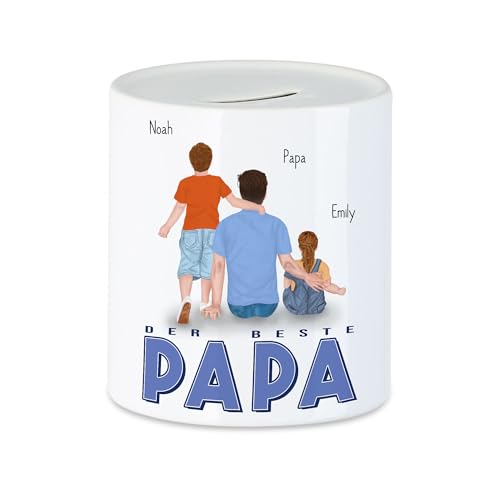 Kiddle-Design Papa Spardose Personalisiert Papa Vater Geburtstag Vatertagsgeschenk mit Sohn Tochter Kiddle-Design Papa Spardose Personalisiert Papa Vater Geburtstag Vatertagsgeschenk mit Sohn Tochter von Kiddle-Design