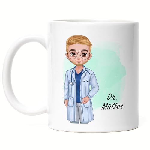 Kiddle-Design Personalisierte Arzt Tasse | Medizin Examen Geschenk | Individuell mit Namen für angehende Ärzte Abschlussgeschenk Danke und Abschied von Kiddle-Design