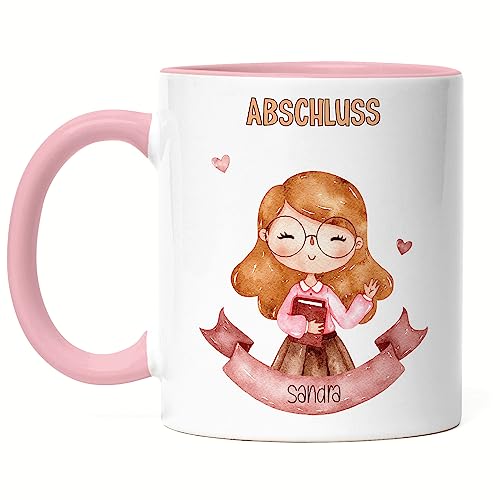 Kiddle-Design Personalisierte Tasse Rosa Abschluss mit Name | Zum Abitur 2024 Bachelor Master | Graduation Gift | Studienabschluss Tasse von Kiddle-Design
