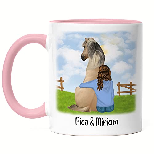 Kiddle-Design Reiterin Keramik Tasse Rosa Personalisiert Pferd Pony Pferdeliebhaber Geschenke Pferdebesitzer Pferdetasse Pferdemotiv Mädchen Reiter Geschenk Pferdezubehör von Kiddle-Design