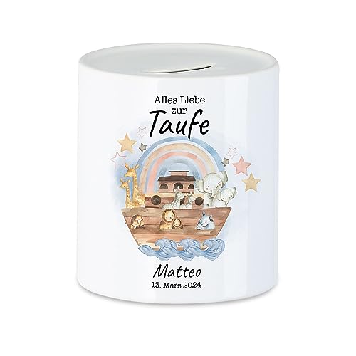 Kiddle-Design Spardose Taufe Personalisiert Arche Noah Junge Mädchen Taufgeschenk Patenkind Glückwünsche zur Taufe Kiddle-Design Spardose Taufe Personalisiert Arche Noah Junge Mädchen Taufgeschenk Patenkind Glückwünsche zur Taufe von Kiddle-Design