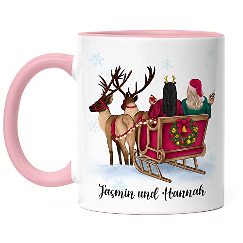 Kiddle-Design Weihnachtstasse Personalisiert Bff Tasse Rosa Idee Geschenk Beste Freundin Persönliche Freundschaftstassen Freundin Weihnachten Nikolaus Soulmate von Kiddle-Design