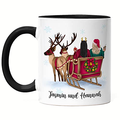 Kiddle-Design Weihnachtstasse Personalisiert Bff Tasse Schwarz Idee Geschenk Beste Freundin Persönliche Freundschaftstassen Freundin Weihnachten Nikolaus Soulmate von Kiddle-Design