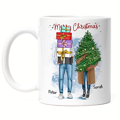 Kiddle-Design Weihnachtstasse Personalisiert Pärchen Tasse Idee Geschenk Paar Couple Persönliche Freund & Freundin Weihnachten Nikolaus Liebestasse von Kiddle-Design