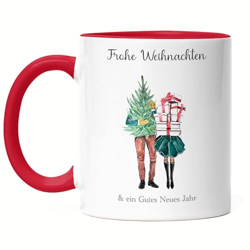 Kiddle-Design Weihnachtstasse Personalisiert Pärchen Tasse Rot Idee Geschenk Paar Couple Persönliche Freund & Freundin Nikolaus Weihnachten Liebestasse von Kiddle-Design