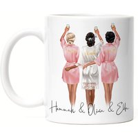 2 Trauzeuginnen Tasse Personalisiert Name Trauzeugin Brautjungfer & Braut Frage Danke-Geschenk 3 Freundinnen Brautparty von KiddleDesign