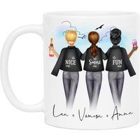 3 Freundinnen Tasse Personalisiert Geschenk Name Drei Beste Geschenke Best Friends Freundinnengeschenk Schwester Personalisieren von KiddleDesign