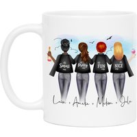 4 Freundinnen Tasse Personalisiert Geschenk Name Vier Beste Geschenke Best Friends Freundinnengeschenk Schwester Personalisieren von KiddleDesign