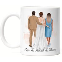 Brautmutter & Brautvater Tasse Geschenk Mutter Vater Der Braut Hochzeit Personalisiert Brauteltern Mama Papa Tochter von KiddleDesign