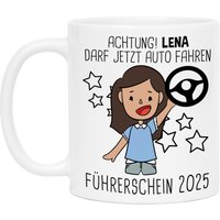 Führerschein Bestanden 2025 Tasse Personalisiert Mit Name Geschenk Fahranfänger Fahrschüler Führerscheinprüfung Mädchen Damen von KiddleDesign