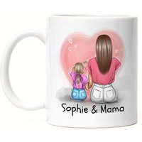 Mutter Tochter Tasse Muttertag Personalisiert Name Und Frisur Mama Geschenk Kinder Kaffeetasse Mütter von KiddleDesign