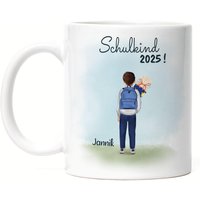 Schulkind 2025 Tasse Junge Mädchen Personalisiert Einschulung Schuleinführung Geschenk Einschulungsgeschenk Mit Name & Spruch von KiddleDesign