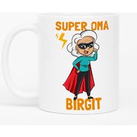 Super-Oma Tasse Personalisiert Oma Mit Name Und Omi Als Superheldin Geschenk Geburtstag Muttertag Kaffeetasse Beste Der Welt Becher von KiddleDesign