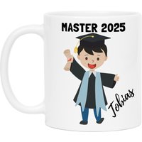 Tasse Master Abschluss Personalisierbar Name Haarfarbe Absolventin Geschenk Personalisiert 2025 Graduierung Kaffeetasse Männer Herren von KiddleDesign